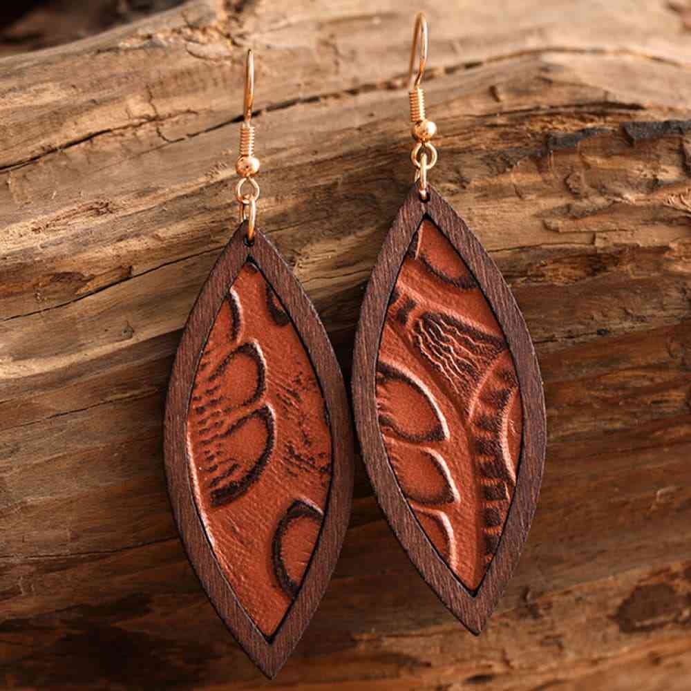 Geometrical Shape Wooden Dangle Earrings - Roaming Gypsy Boutique