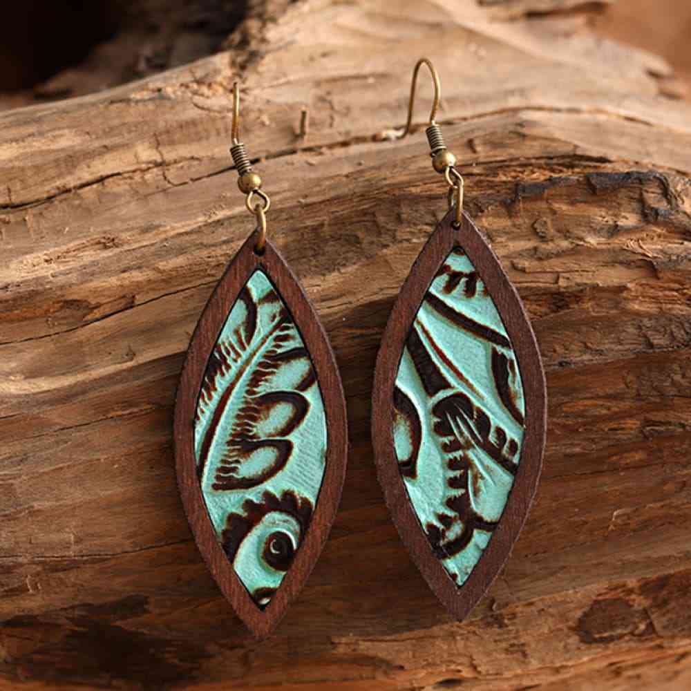 Geometrical Shape Wooden Dangle Earrings - Roaming Gypsy Boutique