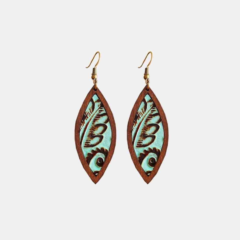 Geometrical Shape Wooden Dangle Earrings - Roaming Gypsy Boutique