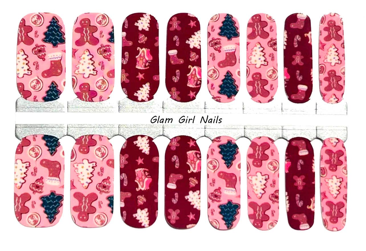 Gingerbread Man Christmas Nail Polish Strips - Roaming Gypsy Boutique