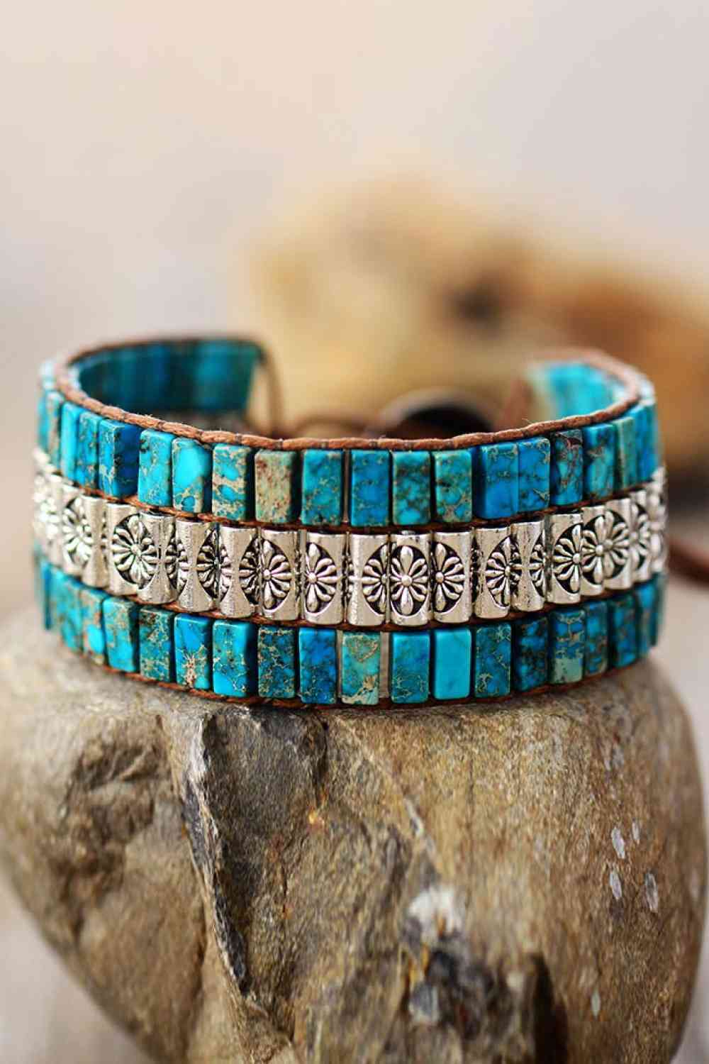 Handmade Triple Layer Natural Stone Bracelet - Roaming Gypsy Boutique