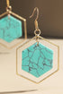 Hexagon Natural Stone Earrings - Roaming Gypsy Boutique