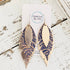 Jagged Feather: Rose Gold & Navy Tooled - Roaming Gypsy Boutique