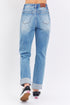 Judy Blue Full Size Distressed Straight Jeans with Patch Pockets - Roaming Gypsy Boutique