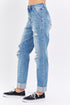 Judy Blue Full Size Distressed Straight Jeans with Patch Pockets - Roaming Gypsy Boutique