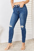 Judy Blue Full Size High Waist Distressed Slim Jeans - Roaming Gypsy Boutique