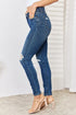 Judy Blue Full Size High Waist Distressed Slim Jeans - Roaming Gypsy Boutique