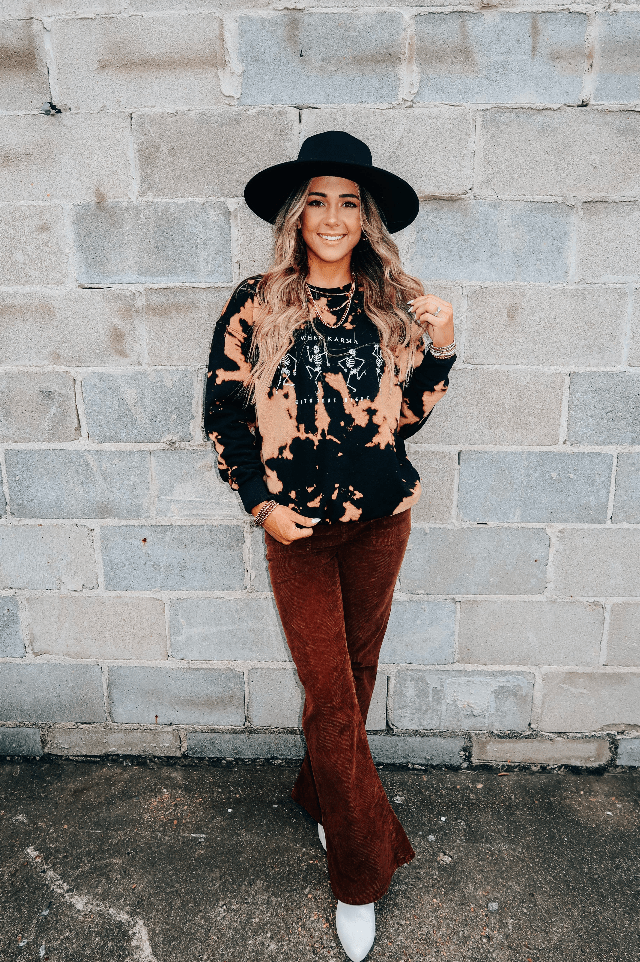 Karma Black Bomba Sweatshirt - Roaming Gypsy Boutique