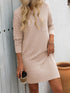 Mandy Striped Round Neck Long Sleeve Mini Dress - Roaming Gypsy Boutique