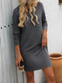 Mandy Striped Round Neck Long Sleeve Mini Dress - Roaming Gypsy Boutique