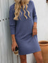 Mandy Striped Round Neck Long Sleeve Mini Dress - Roaming Gypsy Boutique