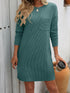 Mandy Striped Round Neck Long Sleeve Mini Dress - Roaming Gypsy Boutique