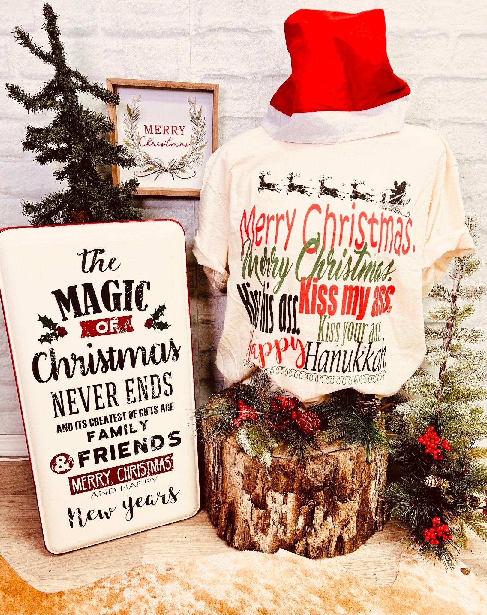 Merry Christmas Kiss A$$ Tee - Roaming Gypsy Boutique