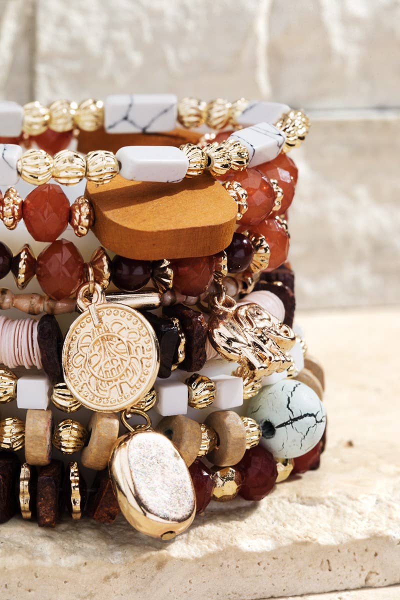 Multi Layered Natural Stone Bracelet - Roaming Gypsy Boutique