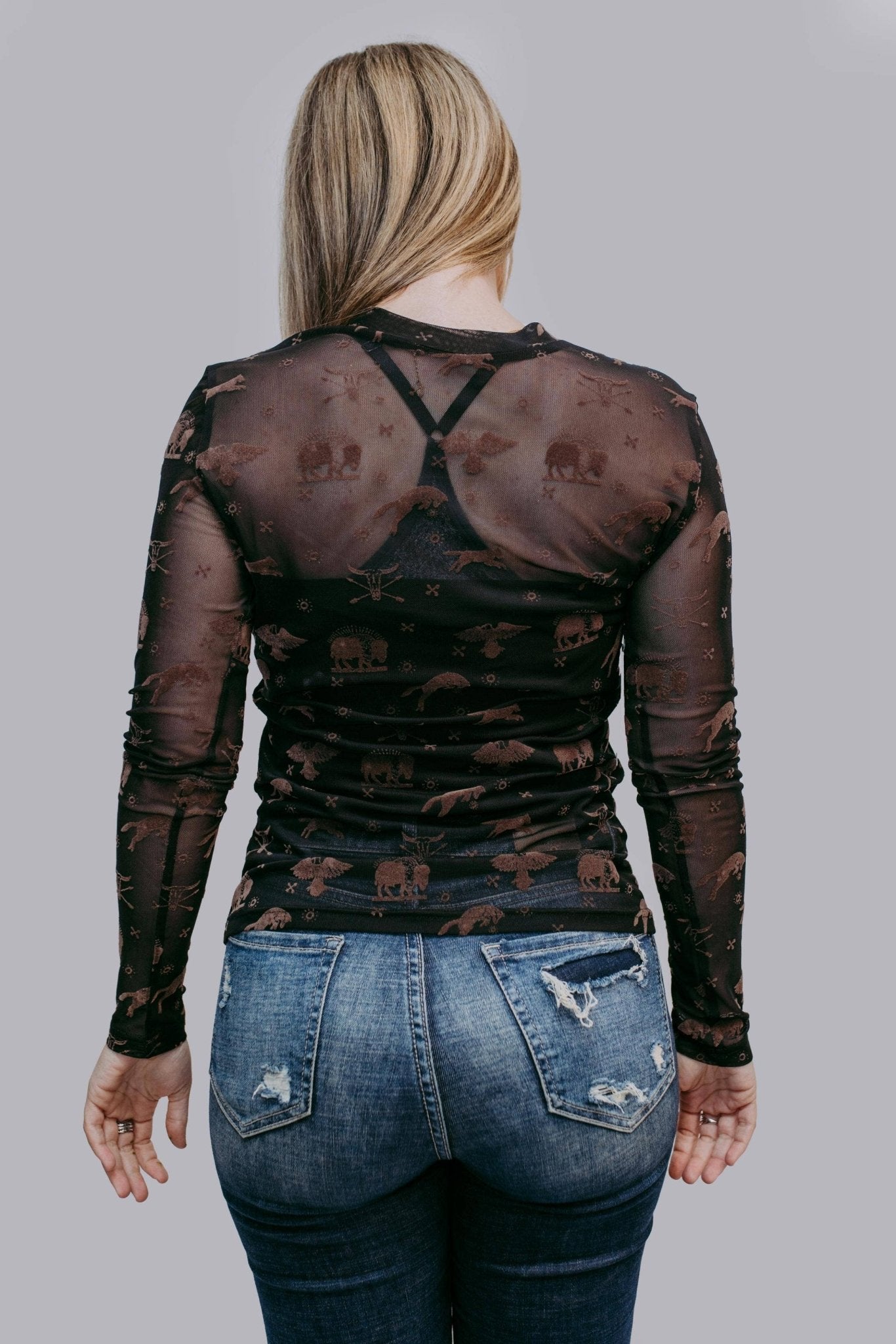 Myan Ruins Mesh Top - Roaming Gypsy Boutique