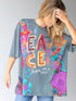 Natural Life Charcoal Peace Top - Roaming Gypsy Boutique