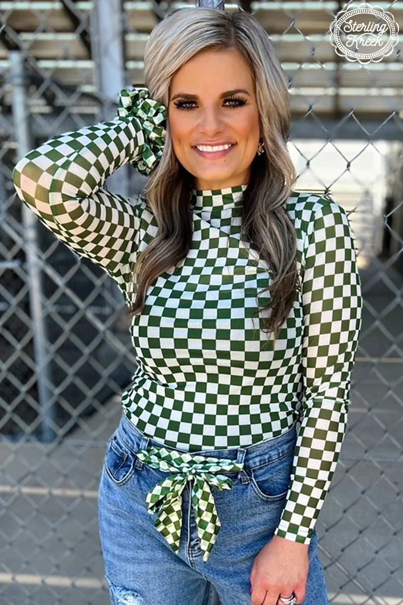 Pep Rally Mesh Top Green - Roaming Gypsy Boutique