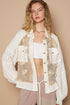 POL Eyelet Flower Pearl Detail Lace Patchwork Shirt - Roaming Gypsy Boutique