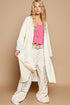 POL Flower Lace Trim Open Front Longline Cardigan - Roaming Gypsy Boutique