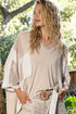 POL High - Low Contrast V - Neck Top - Roaming Gypsy Boutique