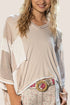 POL High - Low Contrast V - Neck Top - Roaming Gypsy Boutique