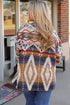 Printed Button Down Collared Jacket - Roaming Gypsy Boutique