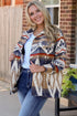 Printed Button Down Collared Jacket - Roaming Gypsy Boutique