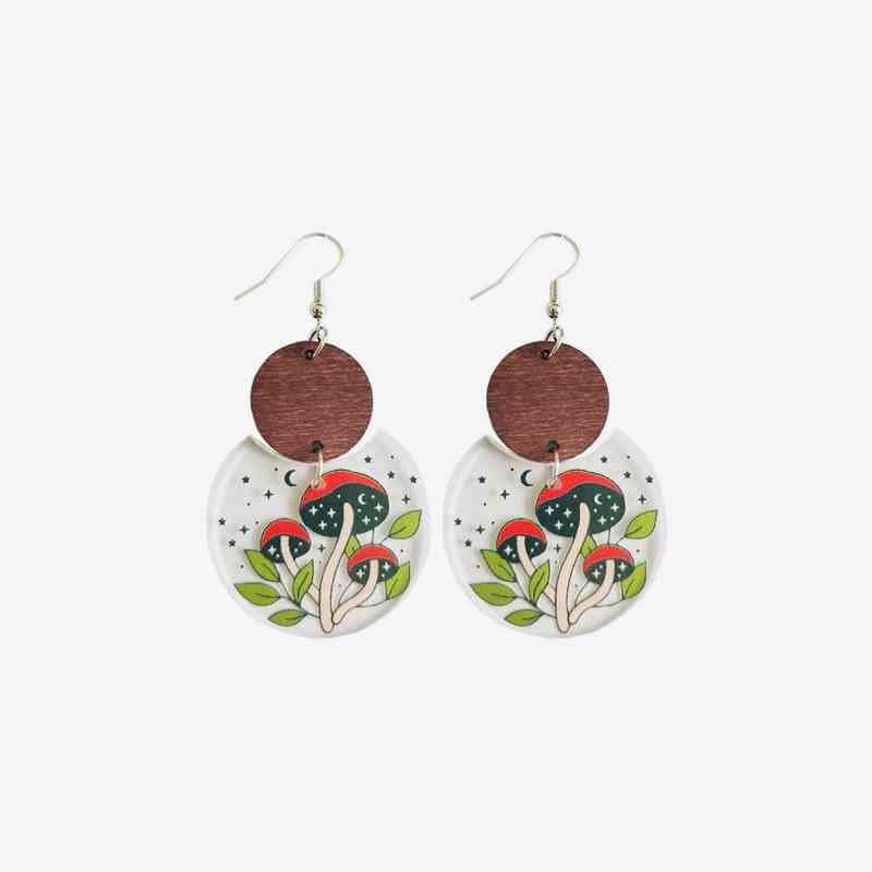 Printed Geometric Drop Earrings - Roaming Gypsy Boutique