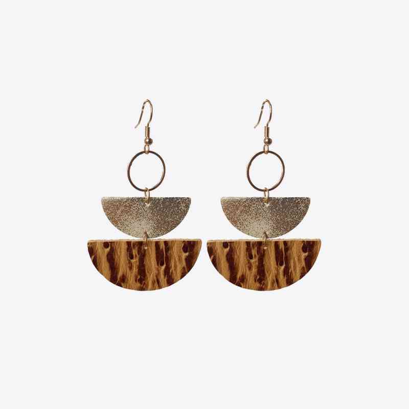 PU Semicircle Drop Earrings - Roaming Gypsy Boutique