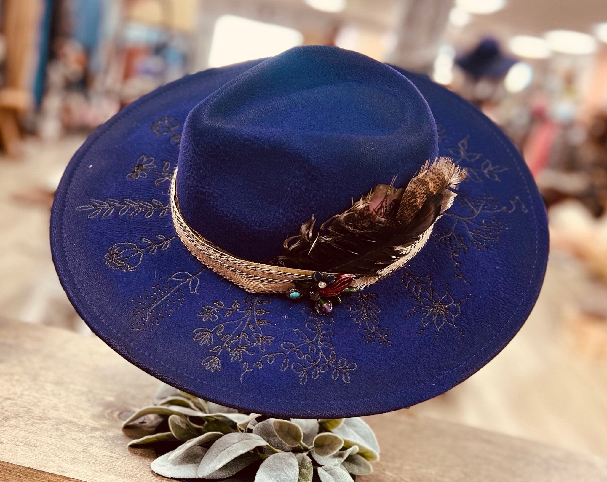 Purple Wildflowers Widebrim - Roaming Gypsy Boutique