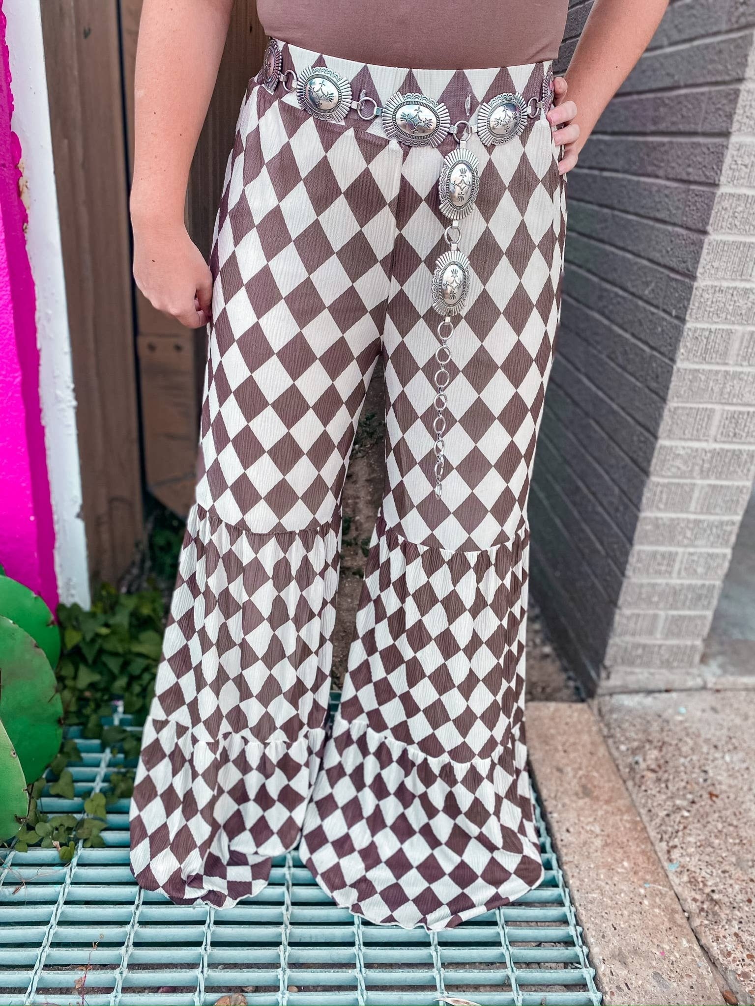 Ranch Racin Checkered Pant - Roaming Gypsy Boutique