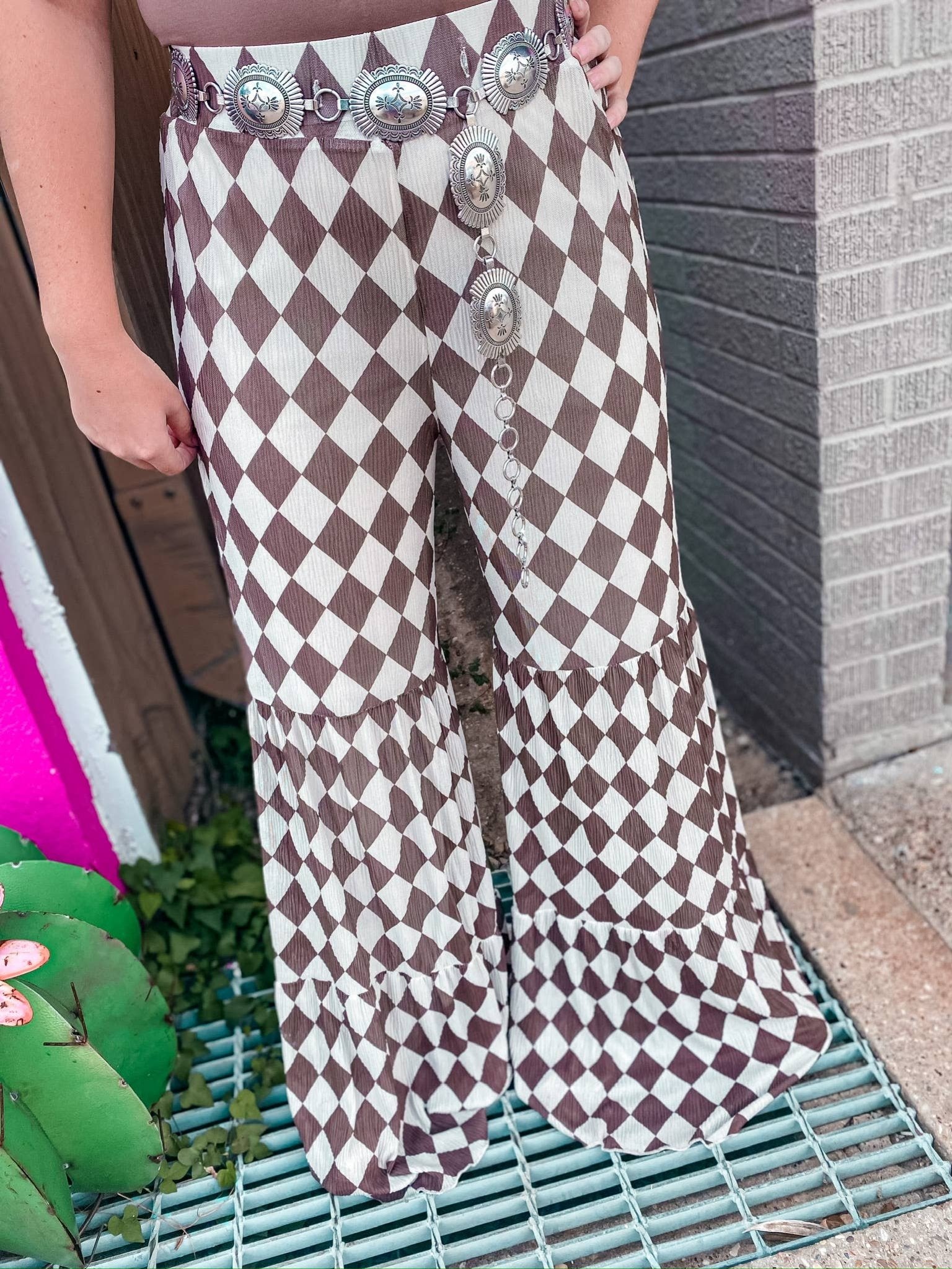 Ranch Racin Checkered Pant - Roaming Gypsy Boutique