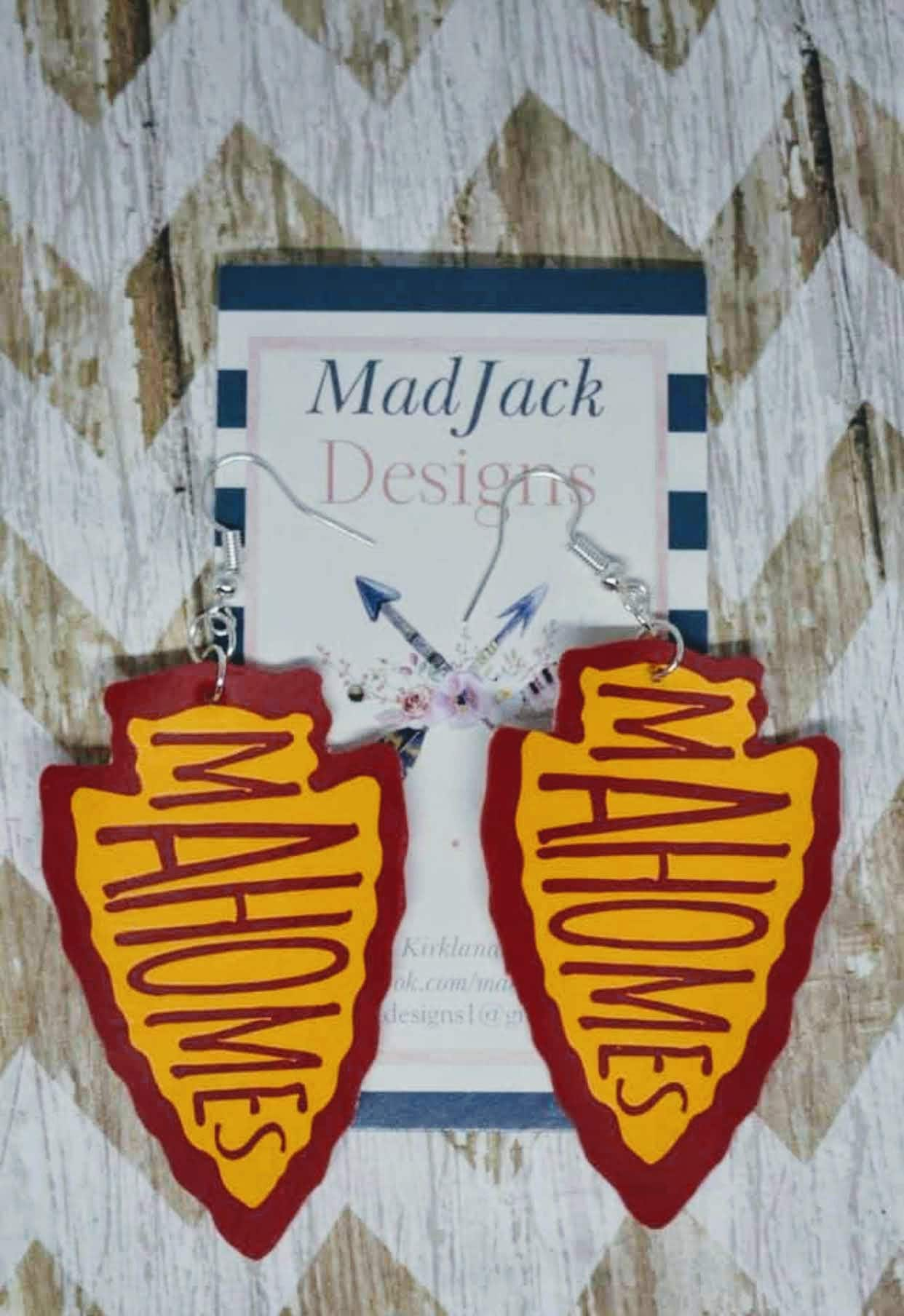 Red & Gold Arrowhead Earrings - Roaming Gypsy Boutique