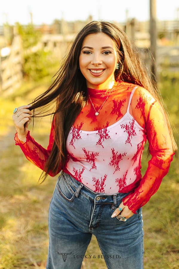 Redeye Floral Mesh Top - Roaming Gypsy Boutique