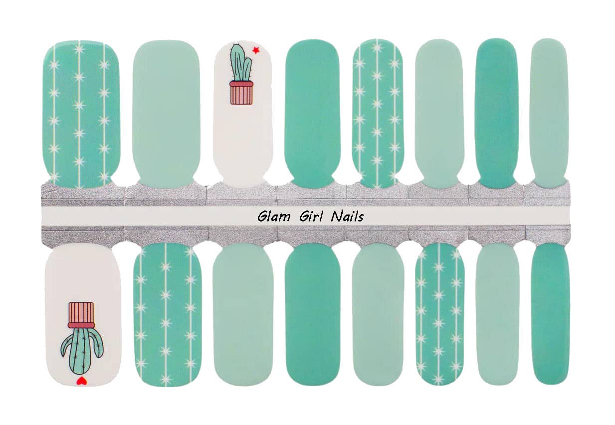 Retro Cactus Nail Wraps - Roaming Gypsy Boutique