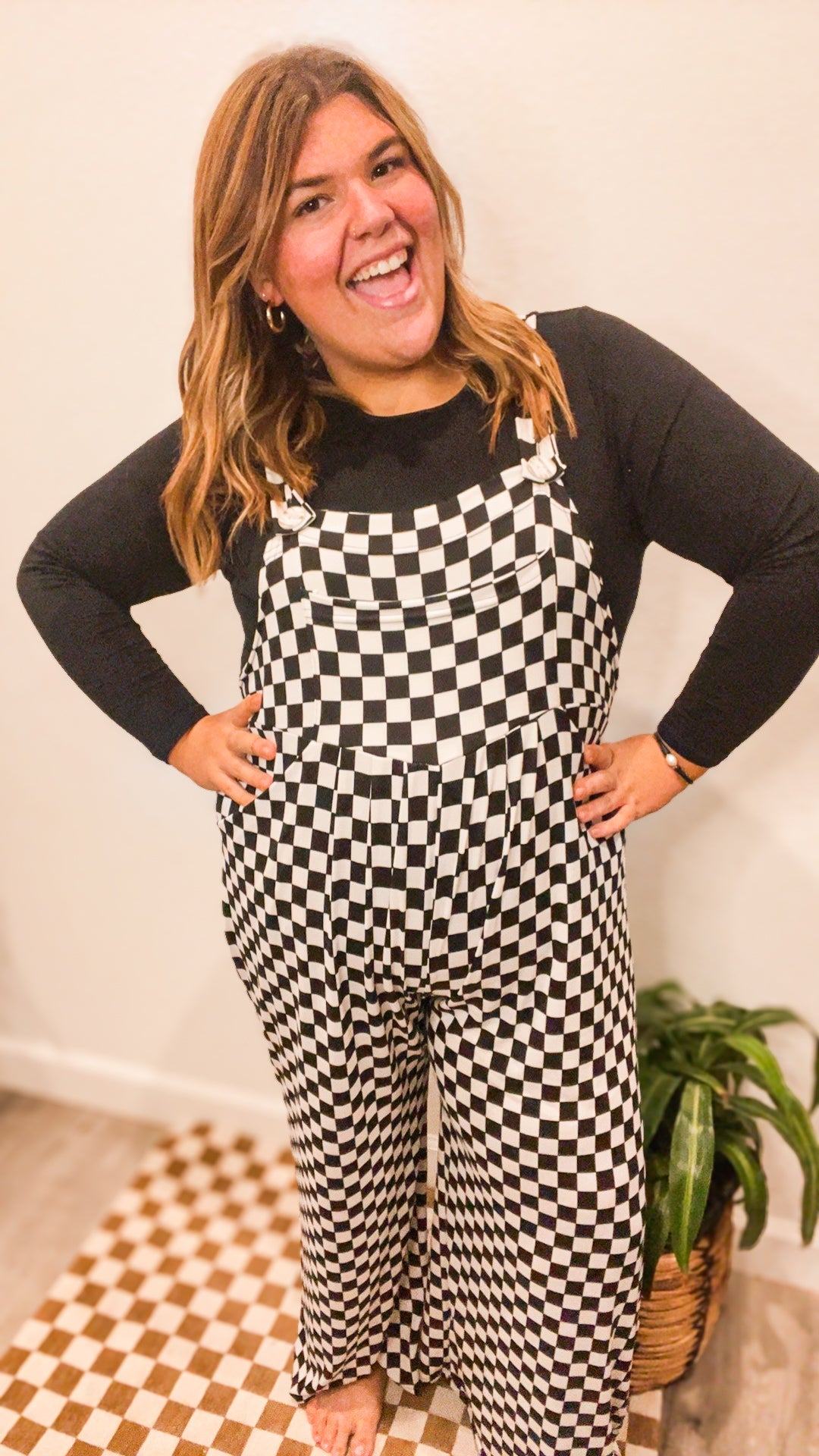 Retro Checker Overalls - Roaming Gypsy Boutique