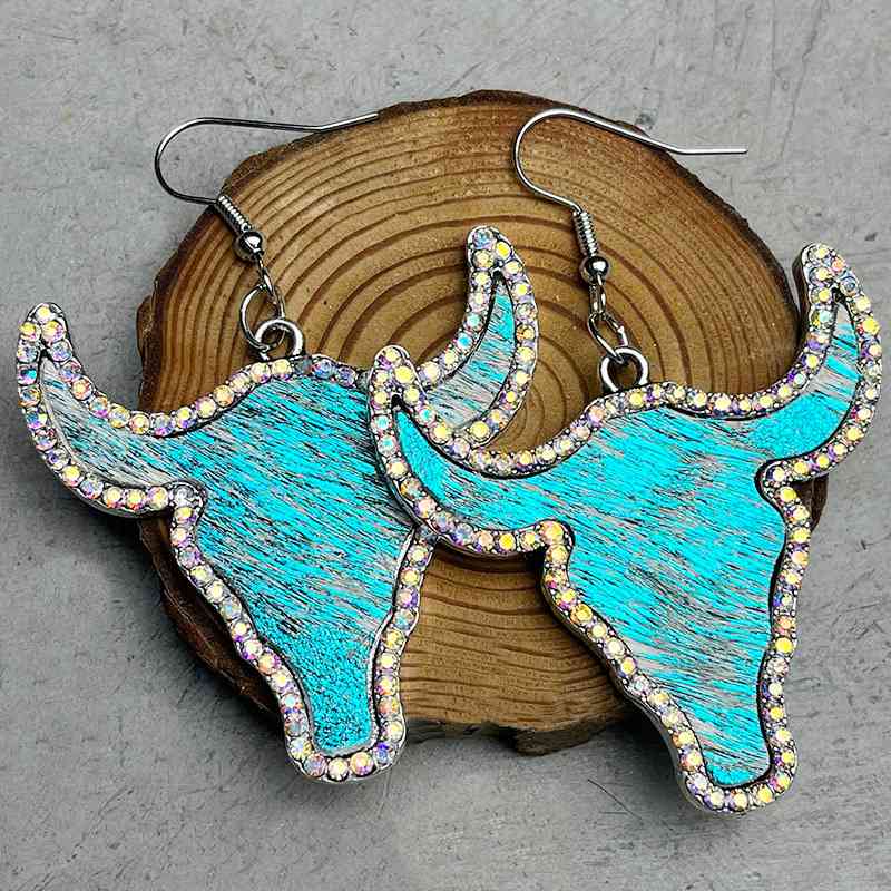 Rhinestone Bull Earrings - Roaming Gypsy Boutique