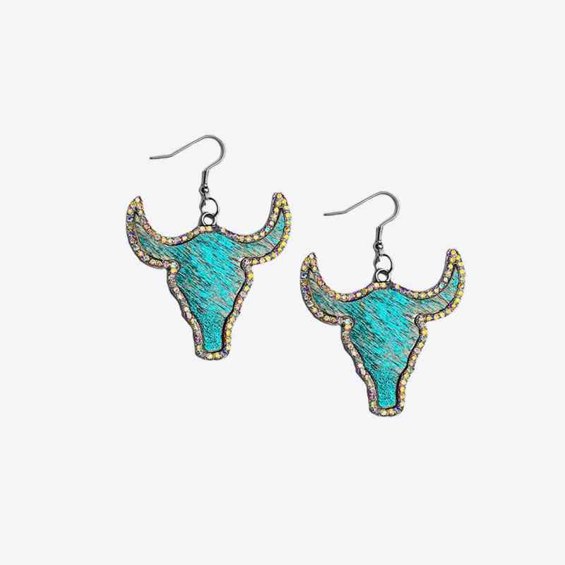 Rhinestone Bull Earrings - Roaming Gypsy Boutique