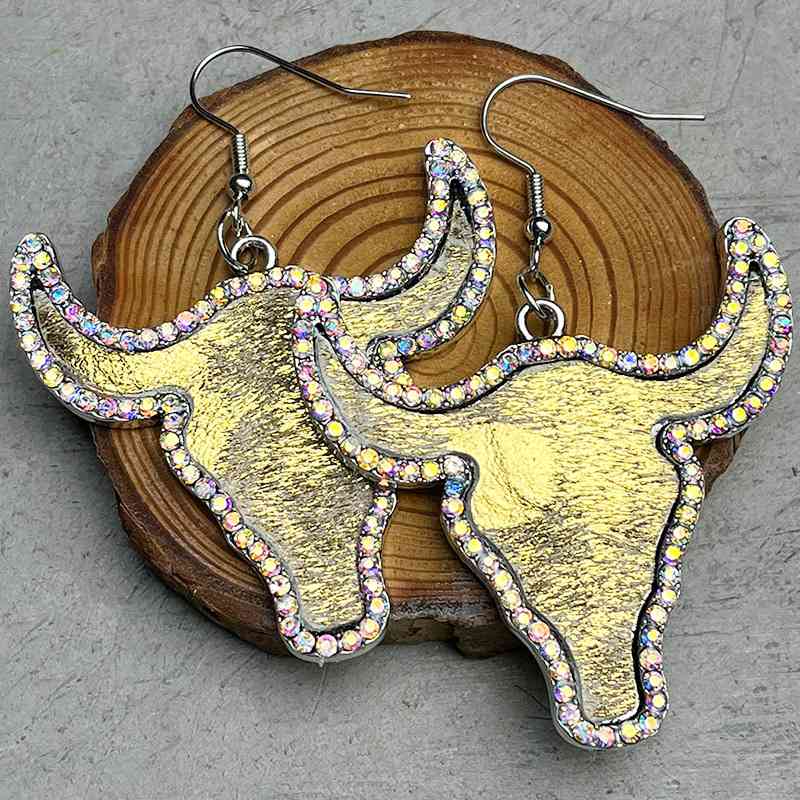 Rhinestone Bull Earrings - Roaming Gypsy Boutique