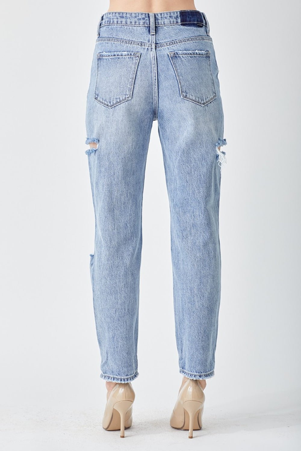 RISEN Distressed Slim Cropped Jeans - Roaming Gypsy Boutique