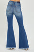 RISEN Full Size High Rise Front Slit Frayed Hem Flare Jeans - Roaming Gypsy Boutique