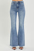 RISEN Full Size High Waist Raw Hem Flare Jeans - Roaming Gypsy Boutique