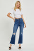 RISEN High Rise Distressed Crop Flare Jeans - Roaming Gypsy Boutique