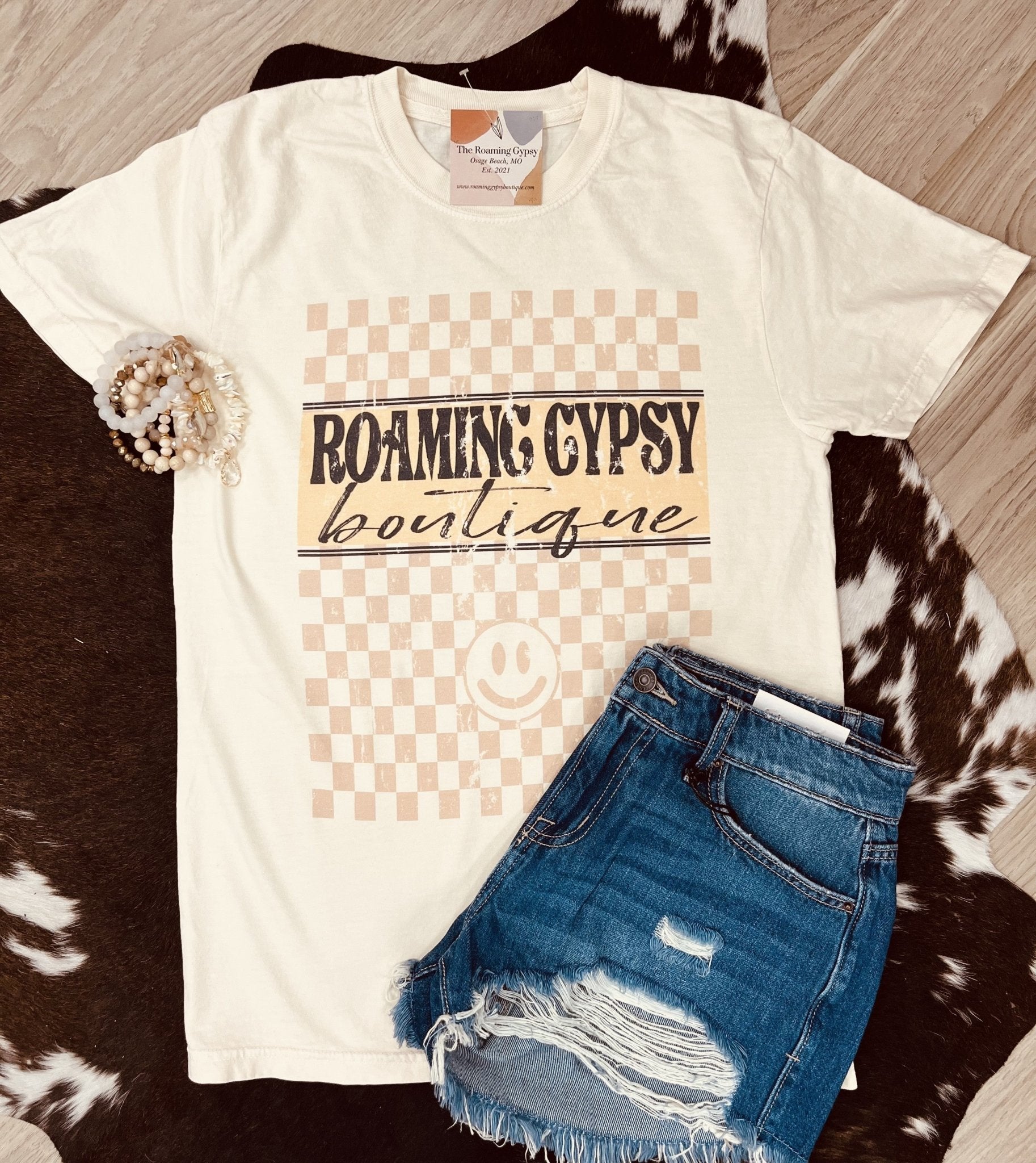 Roaming Gypsy Checkers Tee - Roaming Gypsy Boutique