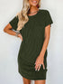 Round Neck Short Sleeve Mini Dress - Roaming Gypsy Boutique