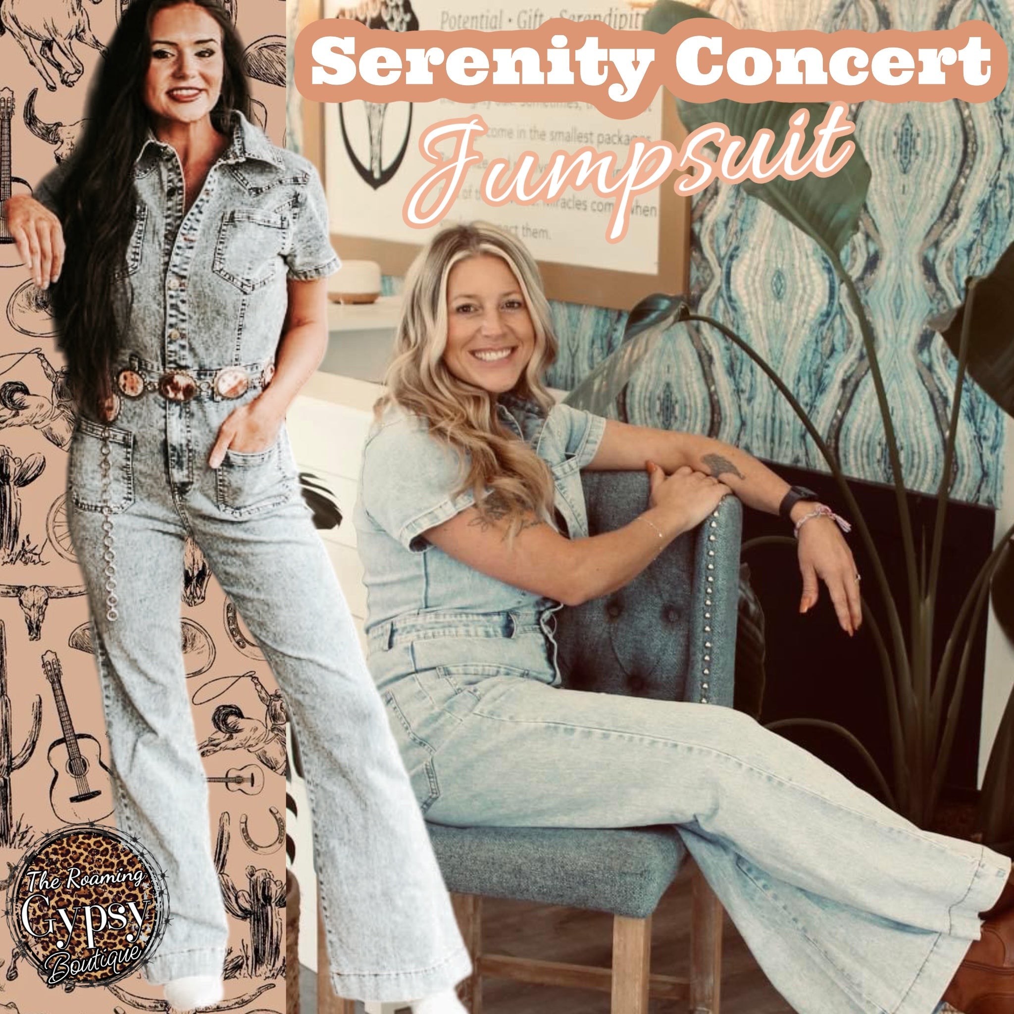 Serenity Concert Jumpsuit - Roaming Gypsy Boutique