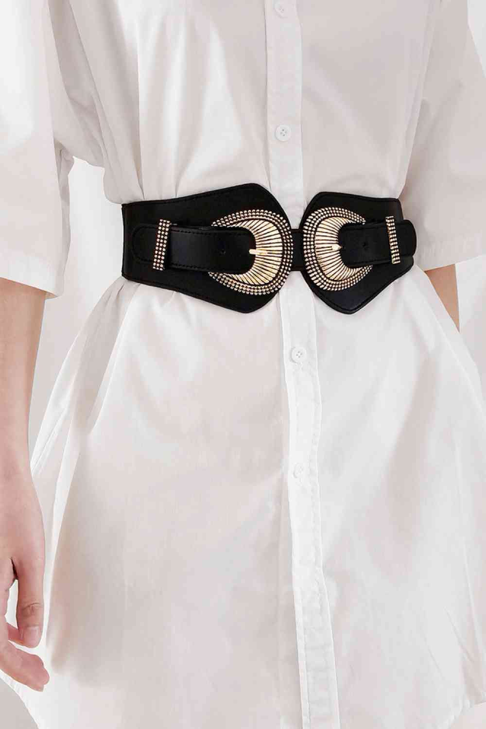 Shell Double Buckle Elastic Wide Belt - Roaming Gypsy Boutique