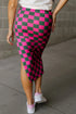 Split Checkered Midi Skirt - Roaming Gypsy Boutique