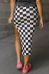 Split Checkered Midi Skirt - Roaming Gypsy Boutique