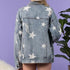 Star Distressed Denim Shacket - Roaming Gypsy Boutique